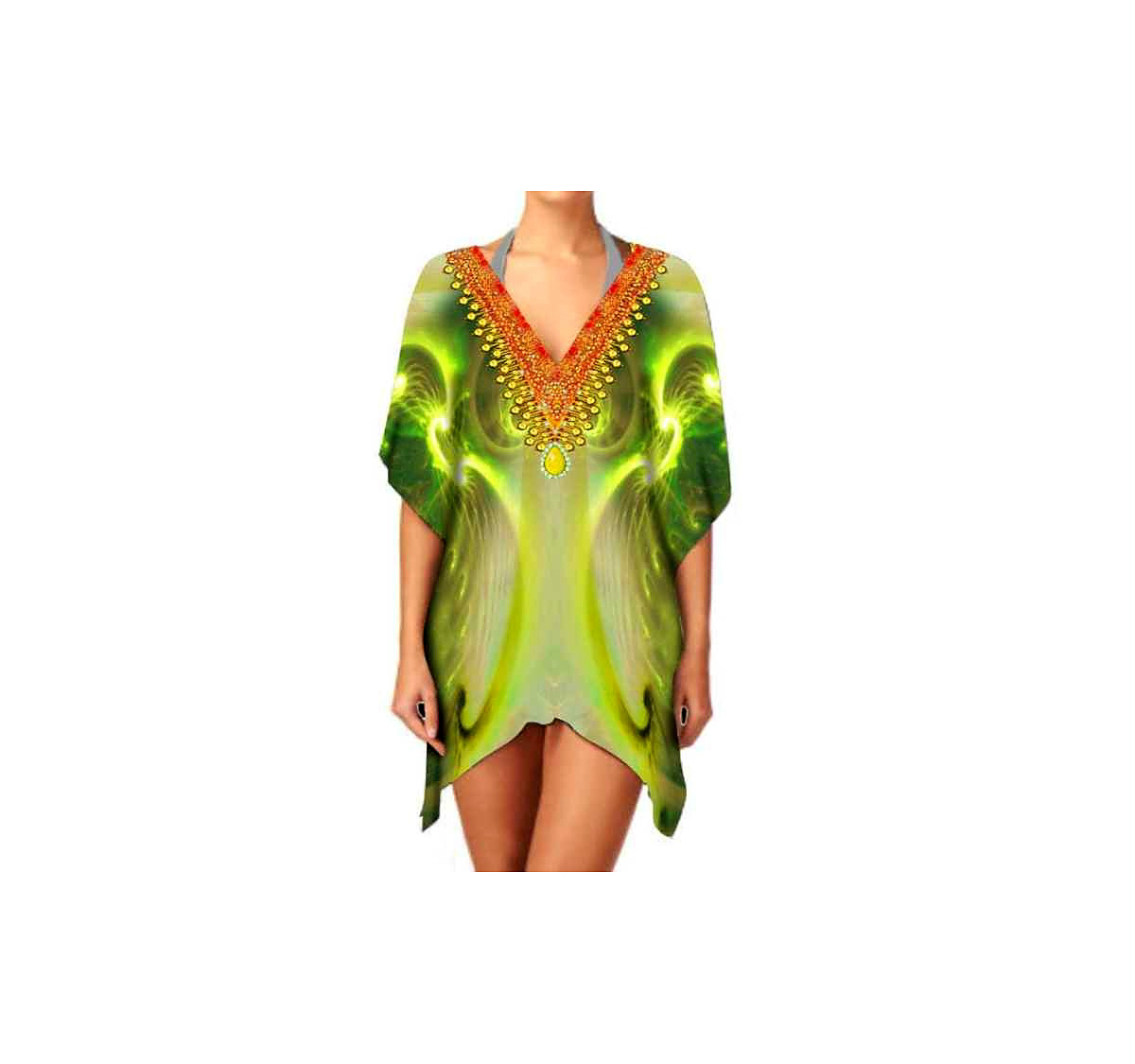 Ladies Fashionable Lightweight Kaftan Dress Breathable Summer Sexiness Casual Wear for Beach Outings & Parties 1 Piece @ Short Length Kaftan